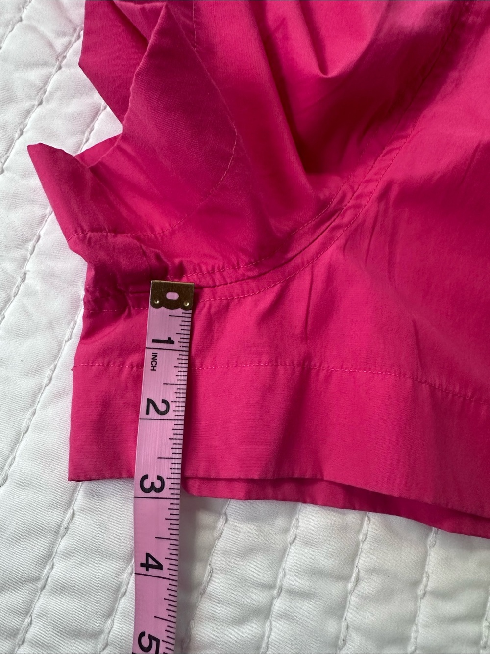 French Connection Set of Two Bright Pink Poplin Popover Fairycore Top M Short S - Picture 14 of 16